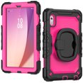 thumbnail image 3 of for Lenovo Tab M9 Case 9 Inch 2023 (TB-310FU/TB-310XU) with Pencil Holder + Built-in Kickstand + 360° Rotating Handle + Screen Protector, 3 Layer Hybrid Shockproof Rugged Heavy Duty Case, Rose+Black, 3 of 10