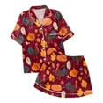 thumbnail image 3 of Lounge Sets for Women – Relaxed Fit Two Piece Sets for Postpartum, Nursing or Casual Sleepwear Looks Ladies' Thanksgiving Turkey Print Pajama Shorts Set 2024, 3 of 4