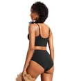 thumbnail image 2 of Top de Bikini CRZ YOGA Escote en V con Tirantes Ajustables Negro L, 2 of 5