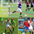 thumbnail image 6 of Hengguang 2 Pairs Kids Soccer Shin Guards with 2 Pairs Soccer Socks, Calf Protection Soccer Shin Pads & Socks for Toddler 5-12 Years(Blue, Black), 6 of 7