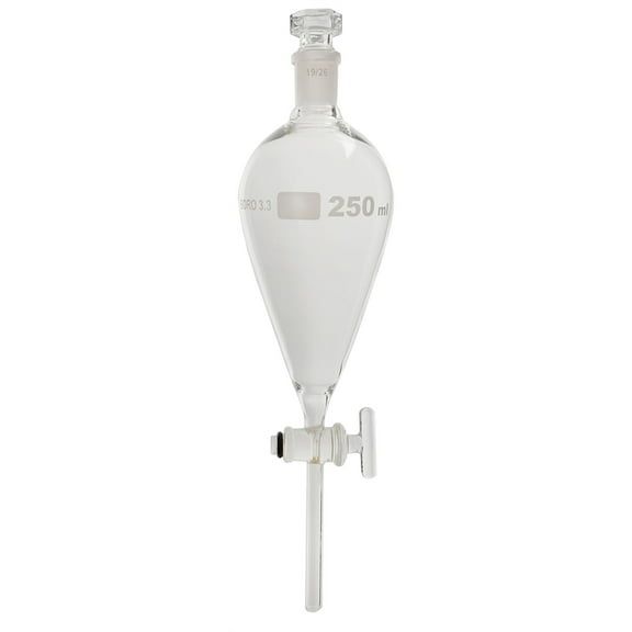 Funnel - Separatory Funnel with Glass Stopcock, 250ml capacity.