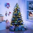 thumbnail image 5 of 4.5ft Christmas Tree with Multi-Color Lights,Realistic Fir Christmas Tree with Colored Lights with Controller, 810 Branch Tips, 300 Colorful Lights & Metal Stand, Pre Lit Christmas Tree, 5 of 19