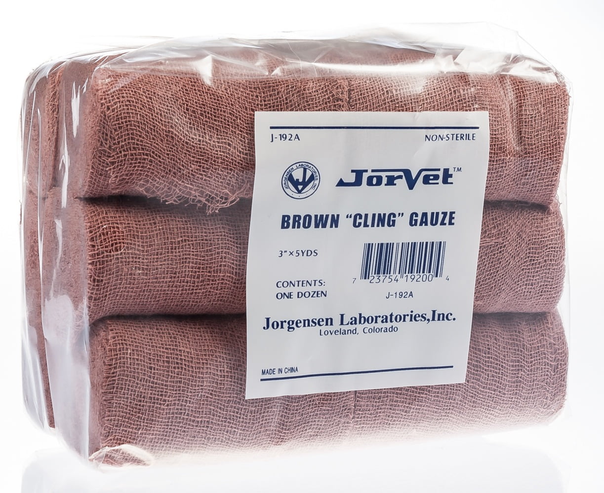 NEW Jorvet Cling Gauze Brown Cotton Package Of 12 