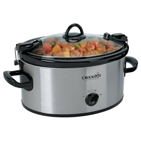 Crock-Pot Cook' N Carry 6 Quart Oval Manual Portable Stainless Steel Slow