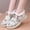 Beige, variant on Women's Winter Boots Fuzzy Slip-On Plush Lined Comfort Shoes Canvas Upper Warm House Shoes for Indoor Outdoor Use