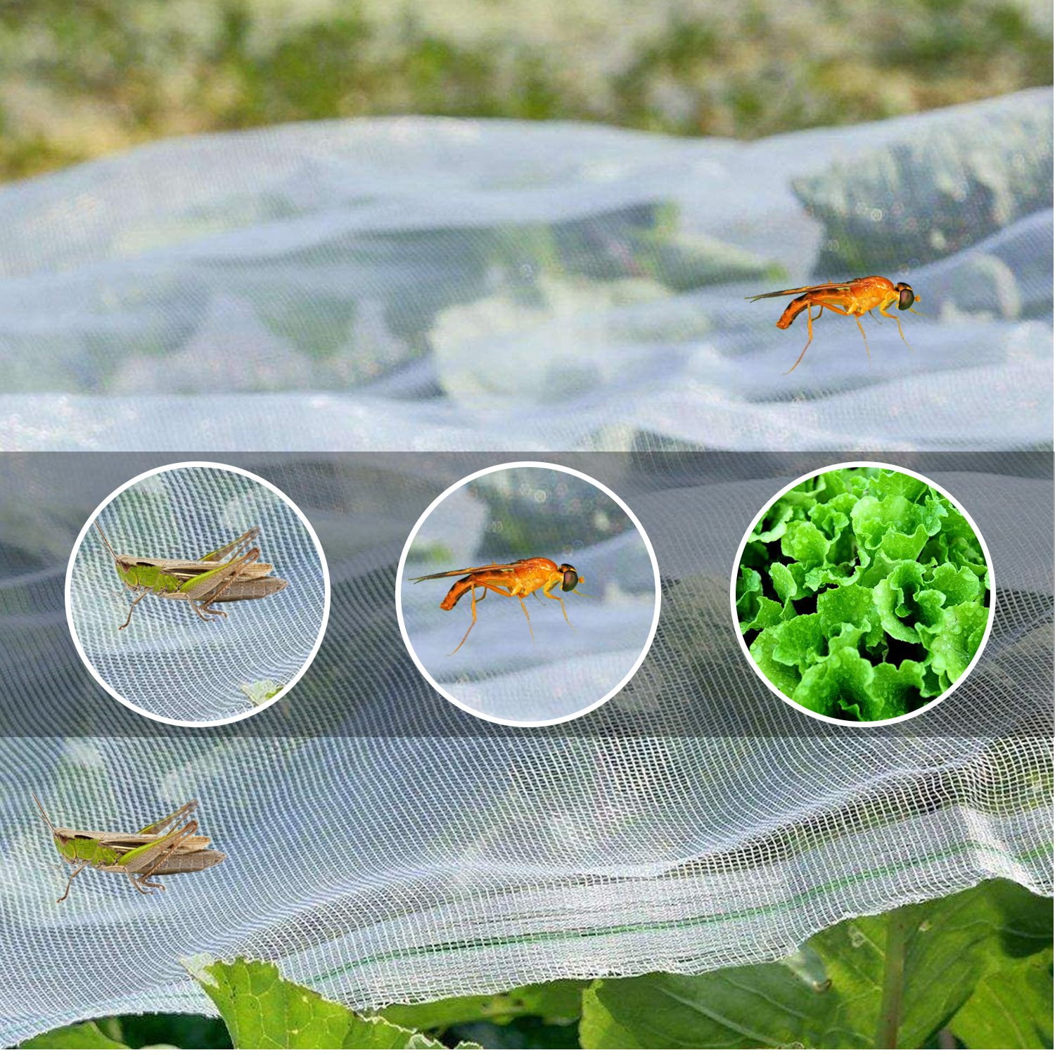 Garden Netting Pest Barrier, 10 ft x 100 ft Ultra Fine Mesh Mosquito Cicada Bird Bug Netting for Raised Garden Bed Greenhouse, Plant Row Cover for Protect Vegetables Fruits Flowers Trees from Insect