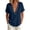 Navy, variant on cocolona Summer V Neck Tops for Women Short Sleeve Grommet Eyelet Shirts Trendy Casual Solid Color Blouses