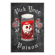 Stupell Industries Pick Your Poison Skull Holiday Painting Unframed Art Print Wall Art, 10 x 15