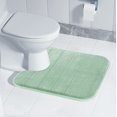 thumbnail image 2 of LAICAIW Memory Foam Toilet Bath Mat U-Shaped, 24 X 20 Inches,Soft and Comfortable, Super Water Absorption, Non-Slip, Machine Wash and Easier to Dry for Bathroom Commode Contour Rug, Pale Green, 2 of 7