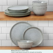 Pfaltzgraff Stone 12 Piece Dinnerware Set, Gray