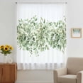 thumbnail image 3 of Sage Green Eucalyptus Leaves Sheer Curtains 72 Inches Long, Spring Summer Botanical Floral Light Filering Curtains, Breathable Simi Curtain Privacy Drapes for Living Room Bedroom Window Treatment, 3 of 9