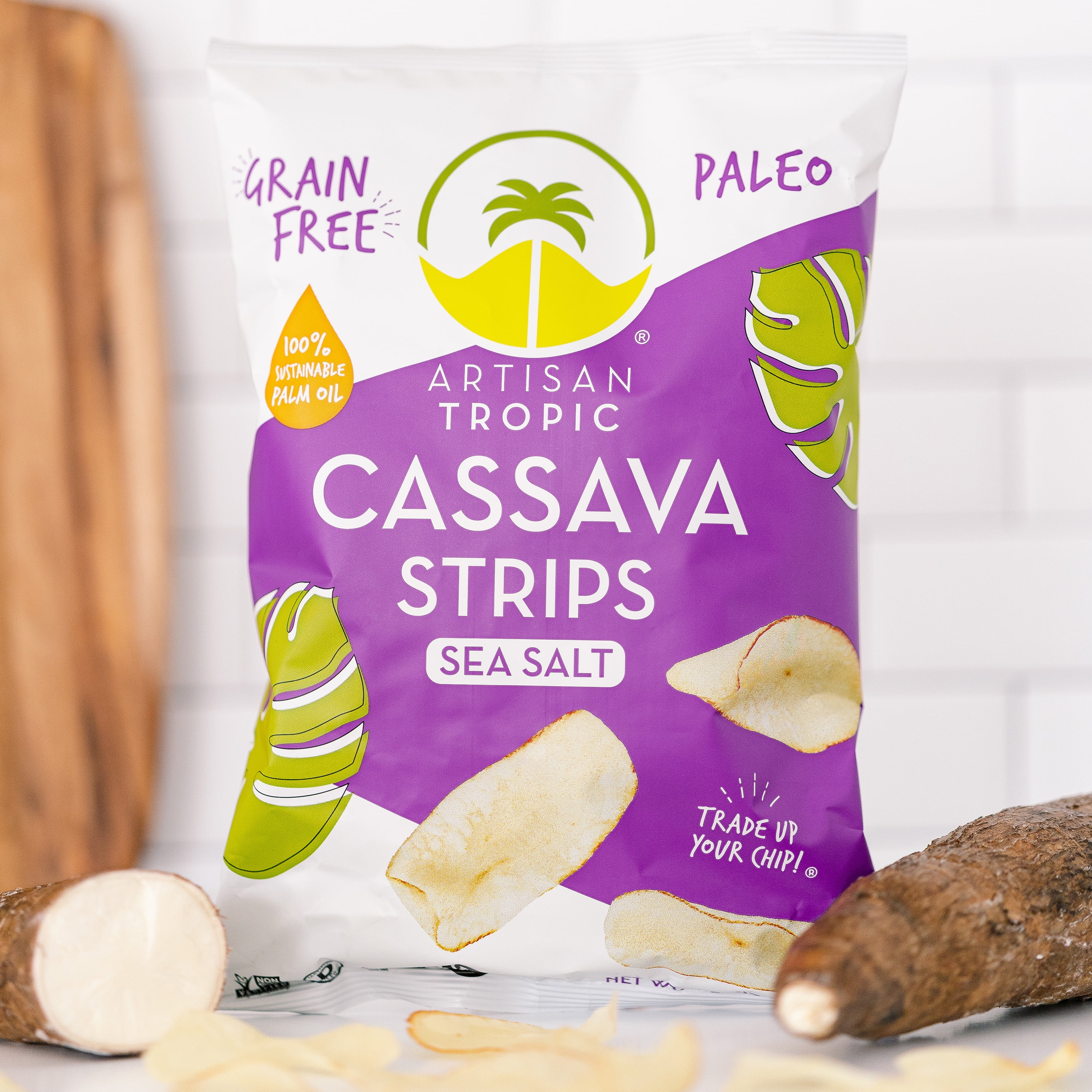 Artisan Tropic, Sea Salt Flavored Cassava Chips, 4.5 oz, 12 Pack