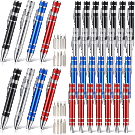 Mudder Pen Screwdriver Gifts Multitool Handy Tool 8 in 1 Magnetic Pocket Screwdriver Precision Function for Mini Gadgets(36 Pieces)