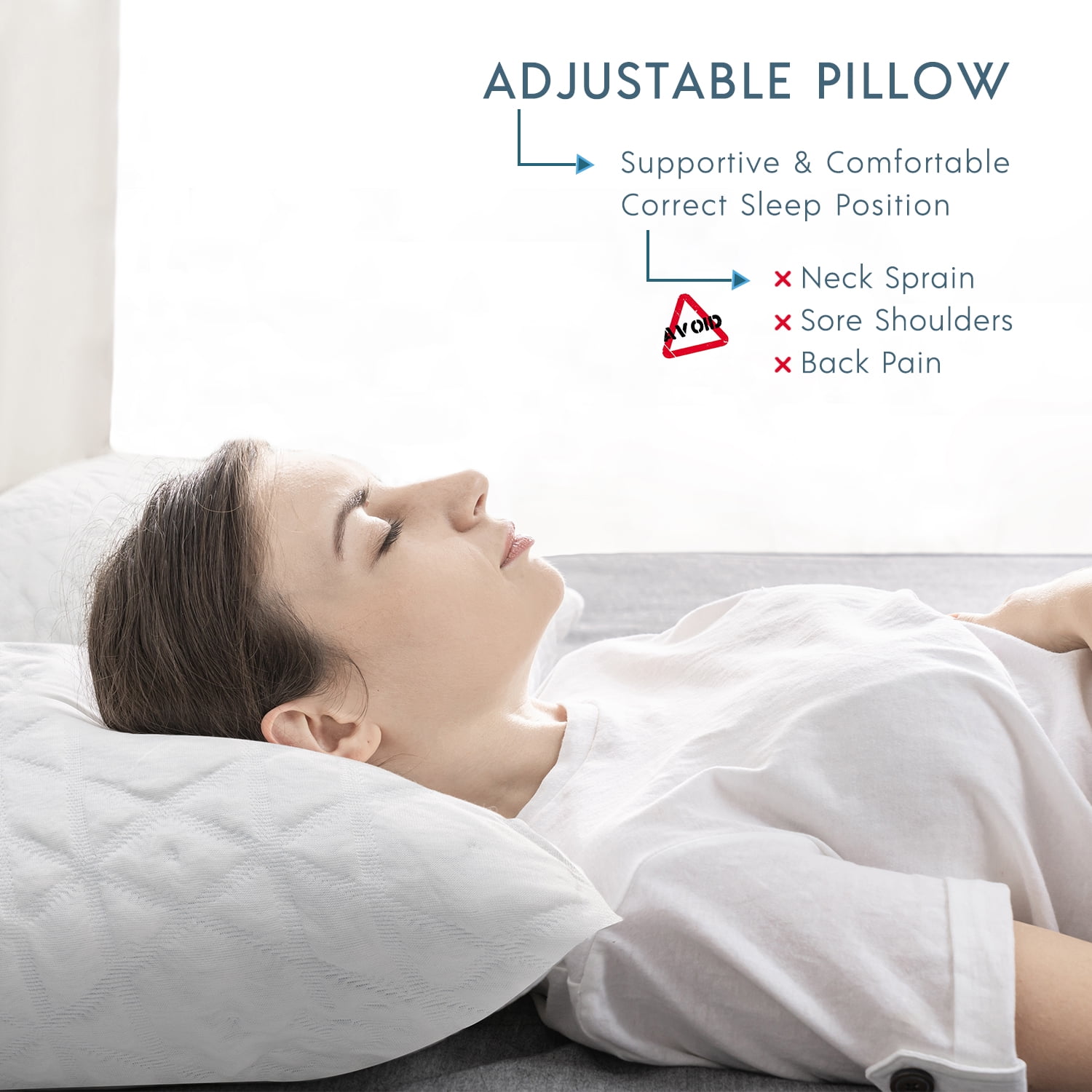 The Cooling Adjustable Memory Foam Pillow | Hülya by hülyahome Standard (18 x26) / Natural