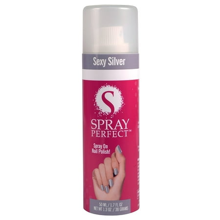 Natures Pillows Spray Perfect Nail Polish, Sexy Silver, 2.0 Ounce, Spray-on Nail Polish: Worlds Fastest Manicure, Complete Nail Coverage, Only Adheres to