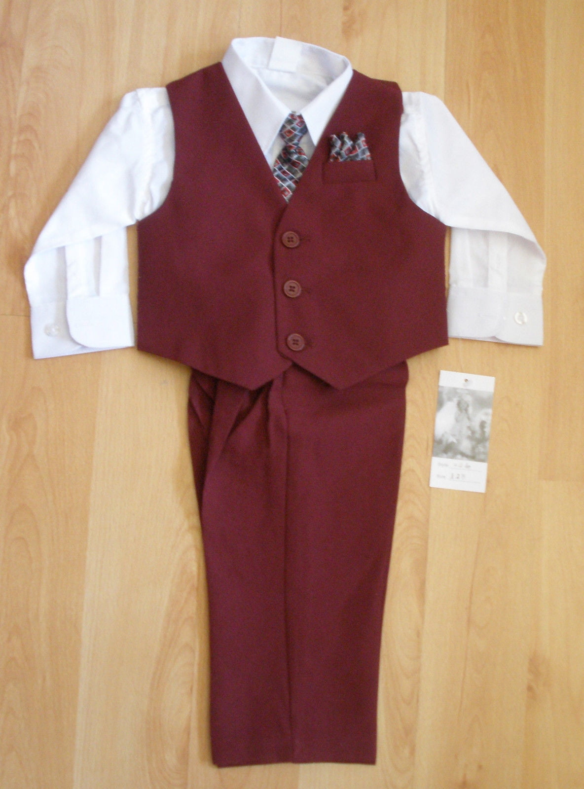 burgundy baby suit