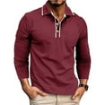 thumbnail image 2 of Xzbqbs Men's Cotton Polo Shirts Casual Long Sleeve Button Shirts Lightweight Pullover Classic Golf Shirts Dress Shirts for Men, 2 of 7