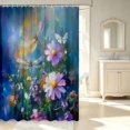 thumbnail image 2 of Erosebridal Cute Dragonfly Shower Curtain 72Wx72L,Cartoon Watercolor Flower Bathroom Curtain,Blue Purple, 2 of 5