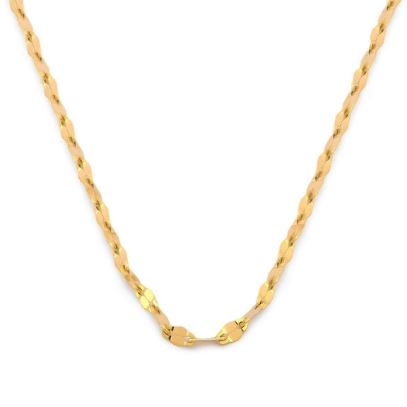 Cadena Plaquita Casa del Anillo Oro Sólido 10K 45 cm Amarillo