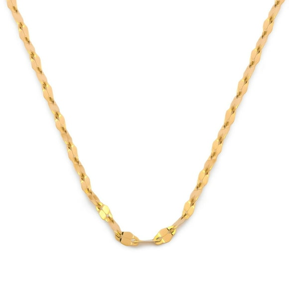 Cadena Plaquita Casa del Anillo Oro Sólido 10K 45 cm Amarillo