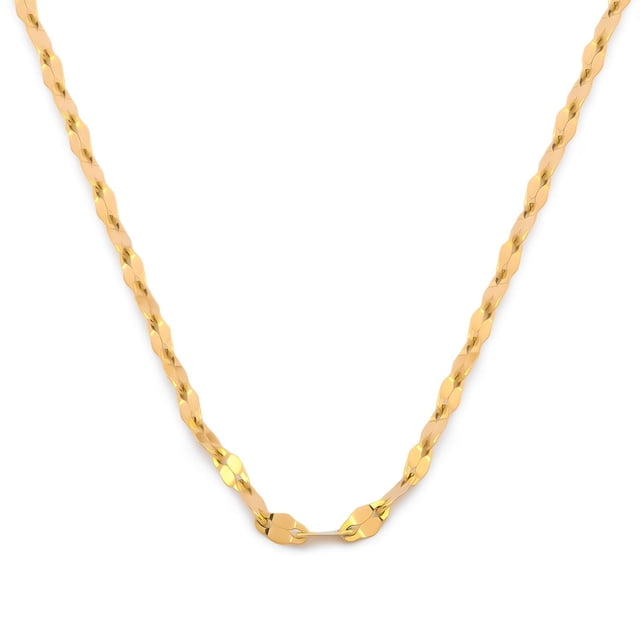 Cadena Plaquita Casa del Anillo Oro Sólido 10K 45 cm Amarillo