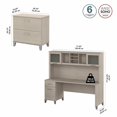 thumbnail image 3 of Somerset 72W Desk with Hutch and File Cabinet in Sand Oak - Engineered Wood, 3 of 7