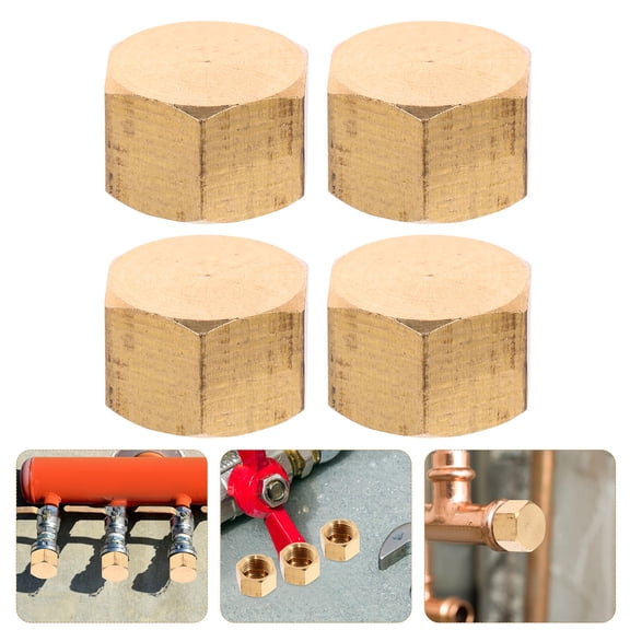 IBASETOY Copper Flare Cap for Water Tube with Internal Threaded Design 4Pcs