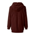 thumbnail image 6 of RQYYD Zipper Winter Coats for Women,Casual Plus Size Fleece Hooded Jacket Loose Soft Outdoor Sherpa Lined Thick Coat Outwear with Pocket (Wine,5XL), 6 of 6