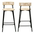 thumbnail image 5 of Counter Height Bar Stools Set of 2 Handwoven Paper Rope BarStools Boho Round Dining Pub Chairs for Kitchen Island (Black & Creamy White), 5 of 7