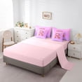 thumbnail image 5 of Manfei Flower Butterfly Letter R Twin Bedding Sets for Girls, Cute Initial Bedding Comforter Set, Pink Reversible, 7pcs, 5 of 7