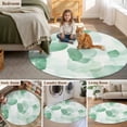 thumbnail image 5 of Round Rugs 7Ft, Green Round Area Rug Washable Indoor Throw Carpet, Watercolor Abstract Geometric Art Large Non Slip Circle Rug for Dining Room Playroom Home Decor Aesthetic, 5 of 8