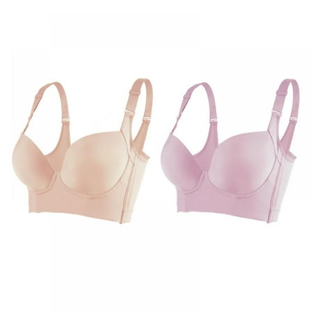 

Spdoo Plus Size Full Figure Bras for Women Hide Back Push-up Bra Lingerie 2-Pack 44
