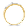 thumbnail image 2 of Wellingsale Men's Solid 14k Two 2 Tone White and Yellow Gold Polished CZ Cubic Zirconia Wedding Band - Size 8, 2 of 5
