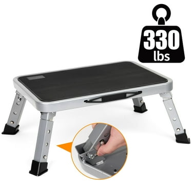 Folding Step Stool, Height-Adjustable Step Stool with Non-Slip Platform, Step Ladder for Adults in Kitchen, Home, 330 Lbs Capacity