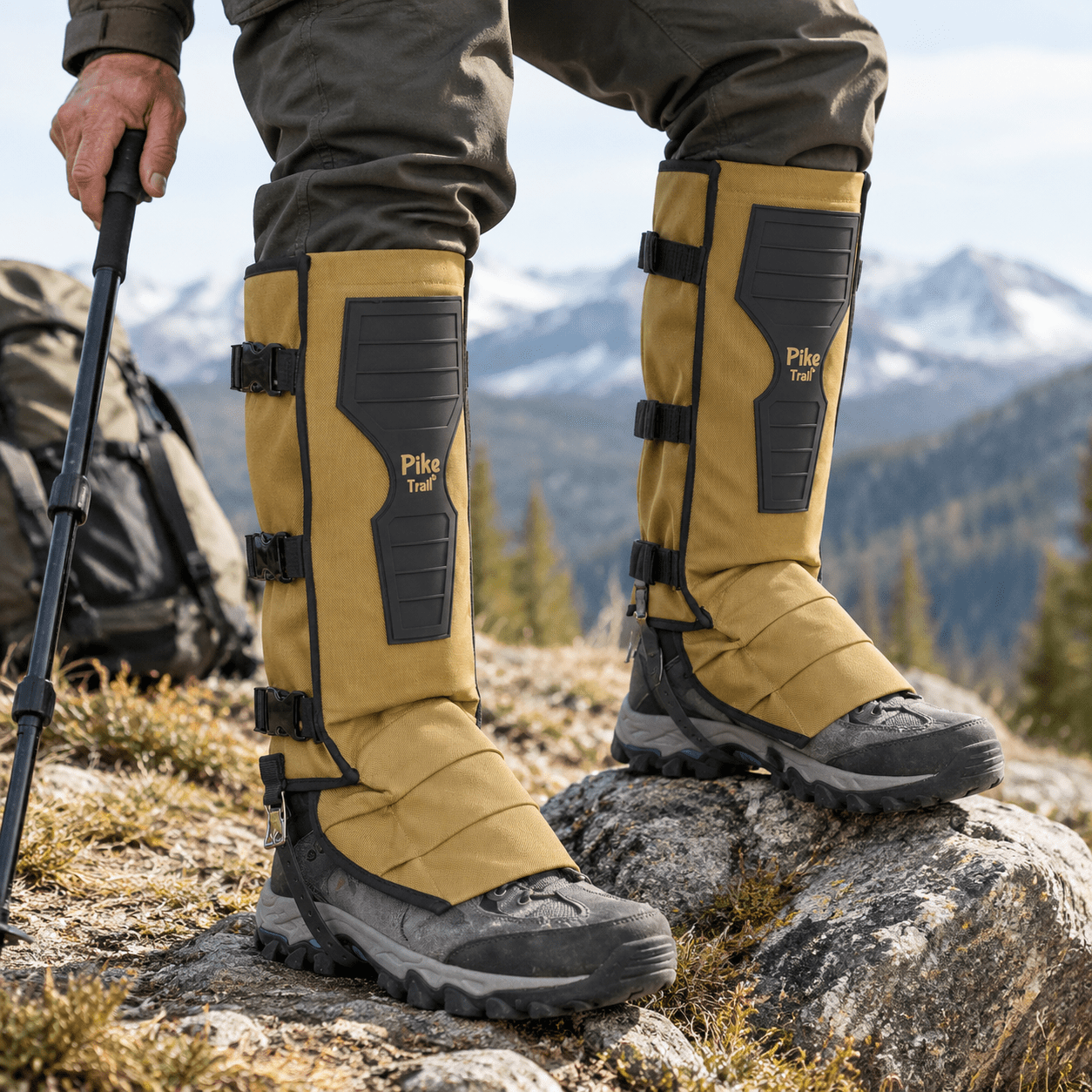 Coyote Tan Snake Leg Gaiters for Hikers and Hunters Waterproof Puncture-Resistant Lower Leg Protection Gear