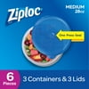 (2 pack) (2 pack) Ziploc Container Medium Round, 3 count