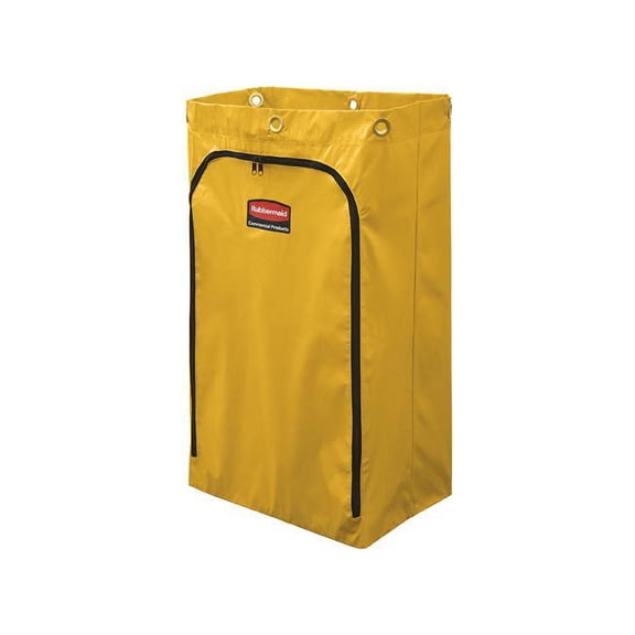 Rubbermaid Commercial, RCP1966719CT, 24-gal Janitor Cart Vinyl Bag, 4 / Carton, Yellow, 24 gal