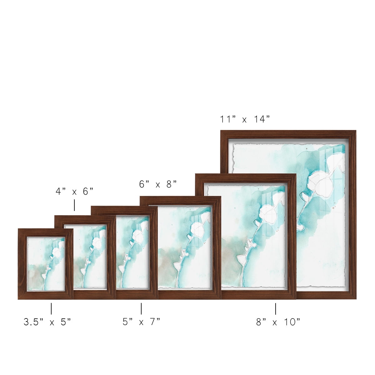 Ginkgo on Dusty Teal VII - Framed Print w/glass - Chestnut