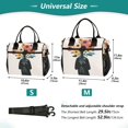 thumbnail image 4 of FORMRS Insulated Lunch Bag Unisex Large Capacity with Shoulder Strap, Black Flowers, 4 of 6