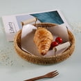 thumbnail image 5 of Hand-woven Rattan Storage Basket Fruit Tea Bread Basket with Handle Breakfast Tray for Shelves Organizing, 5 of 8