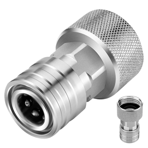 Garden Hose to Mini Power Washer Adapter-3/4 GHT to 1/4", Garden Hose Pressure Washer Attachment, Convert Water Hose to Power Washer Connector, Stainless Steel
