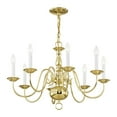 thumbnail image 2 of Livex Lighting Williamsburgh Chandelier in Polished Brass, 2 of 8