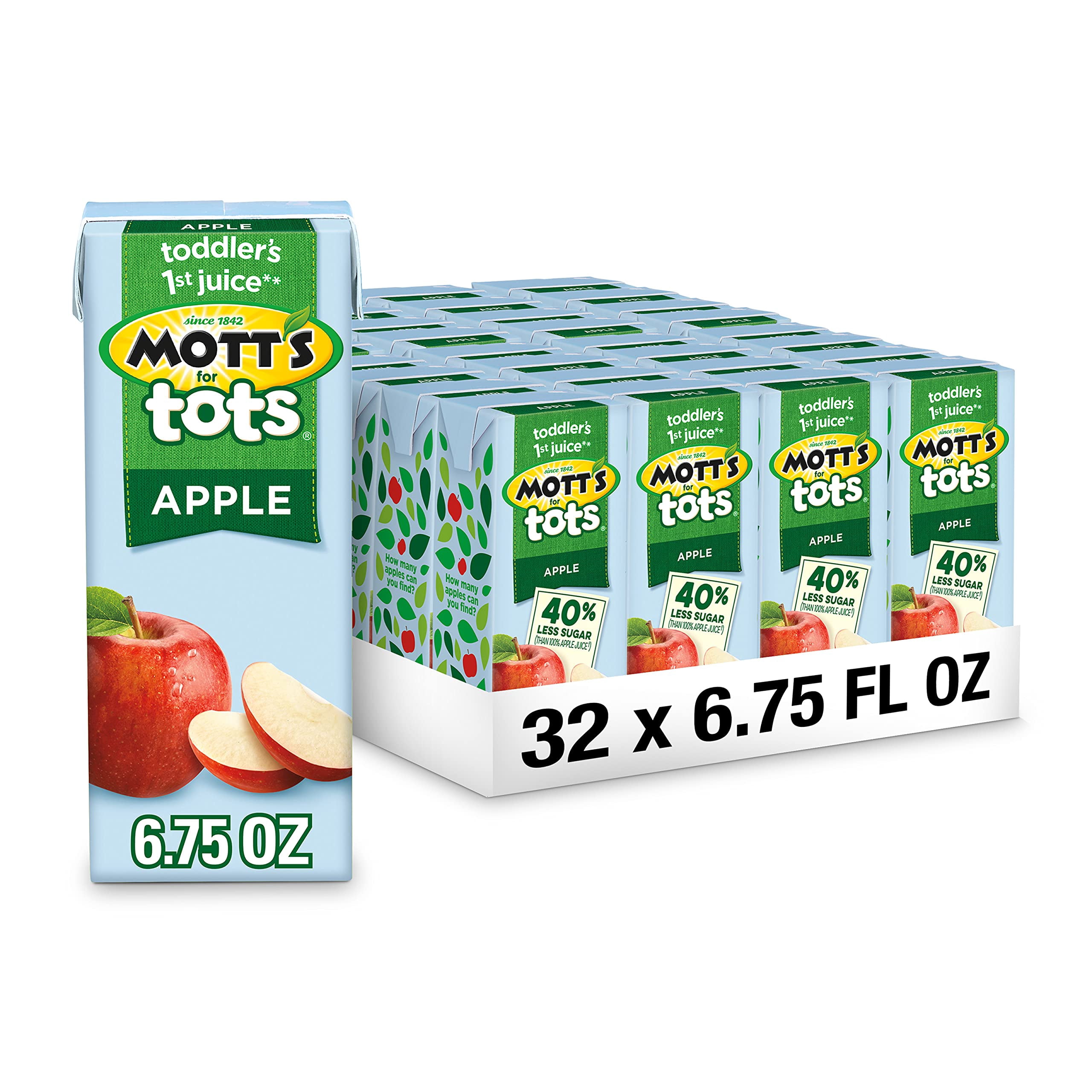Mott,S For Tots Apple Juice Drink, 6.75 Fluid Ounce Box, 8 Count (Pack Of 4)