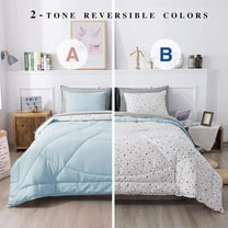 KASENTEX  5 or 7 Piece Bed in A Bag Microfiber Down Alternative Comforter Bedding Set with Sheets and Pillow Cases All Season Sea Turtle Teal Twin -