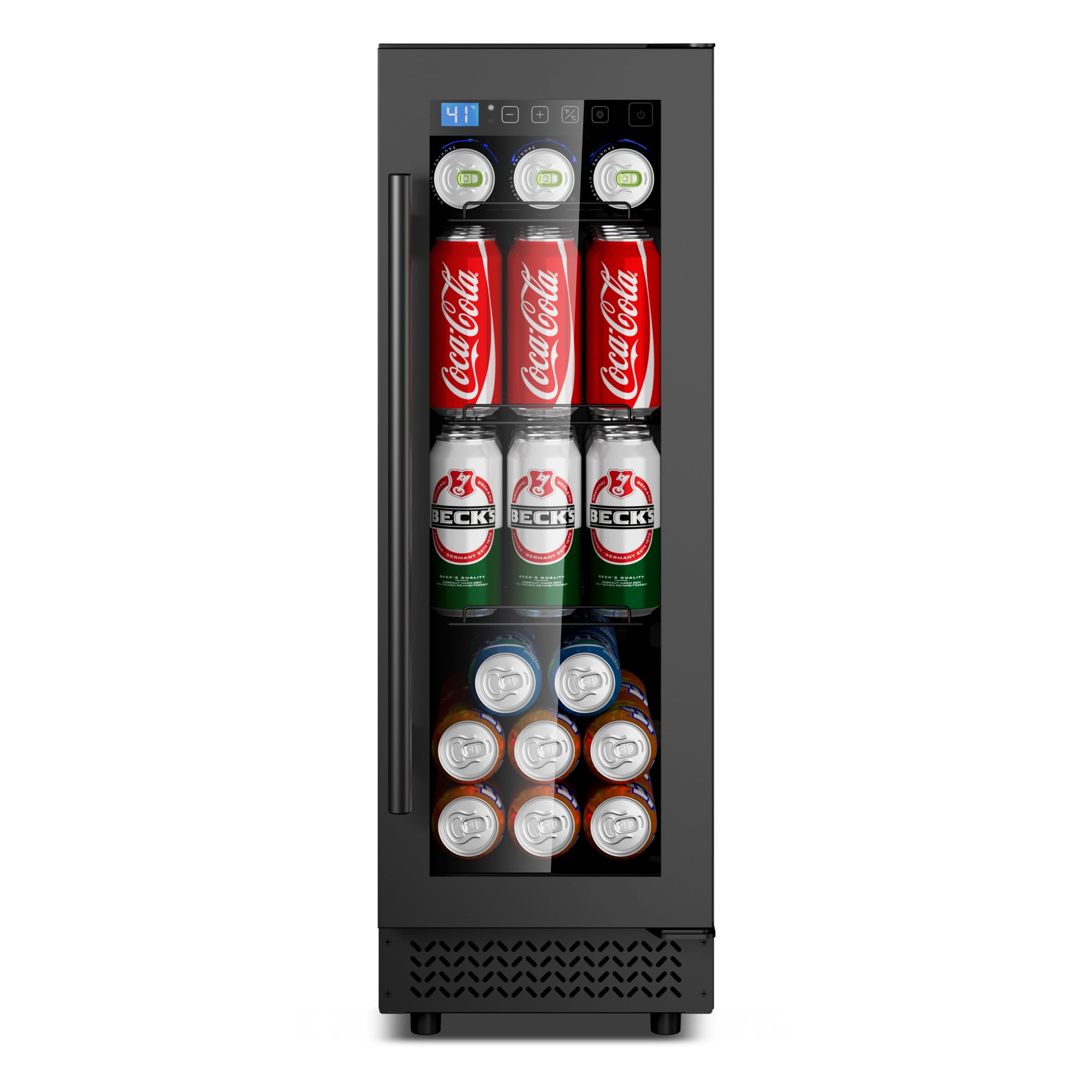 AVAHUM 12 Inch 60-Can Under Counter Beverage Refrigerator, Professional Built-In Drink Cooler, Round Handle