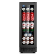 AVAHUM 12 Inch 60-Can Under Counter Beverage Refrigerator, Professional Built-In Drink Cooler, Round Handle