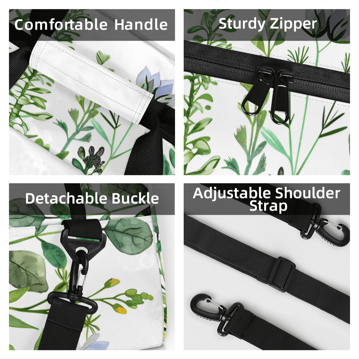 Herdesigns Spring Wildflowers Sports Duffle Bag for Women & Men, Gym Bag Dance Bag Overnight Bag Carry On Weekender Travel Bag