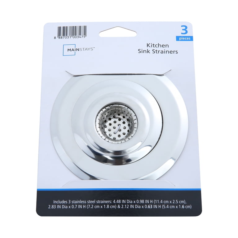 Mainstays Stainless Steel Drain Strainer Set, 3-Pack photo 7