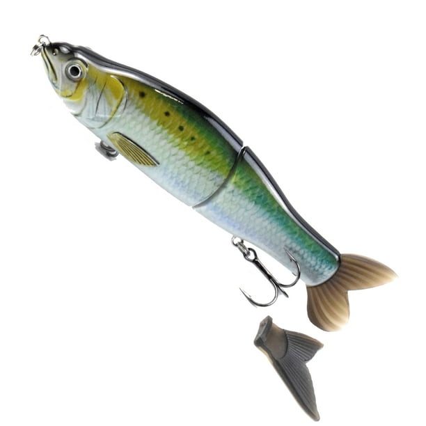 LIXADA 6.5 in / 2.2 oz Sinking Fishing Lures Glide Bait Hard Body with Soft  Tails Slide Shad Lures with Treble Hook Life-Like Swimbait Fishing Bait 3D