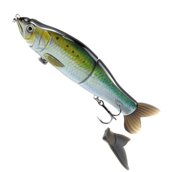 Lixada LIXADA 6.5 in / 2.2 oz Sinking Fishing Lures Glide Bait Hard Body with Soft Tails Slide Shad Lures with Treble Hook Life-Like Swimbait Fishing Bait 3D Eyes Artificial Baits Crankbait Fishing